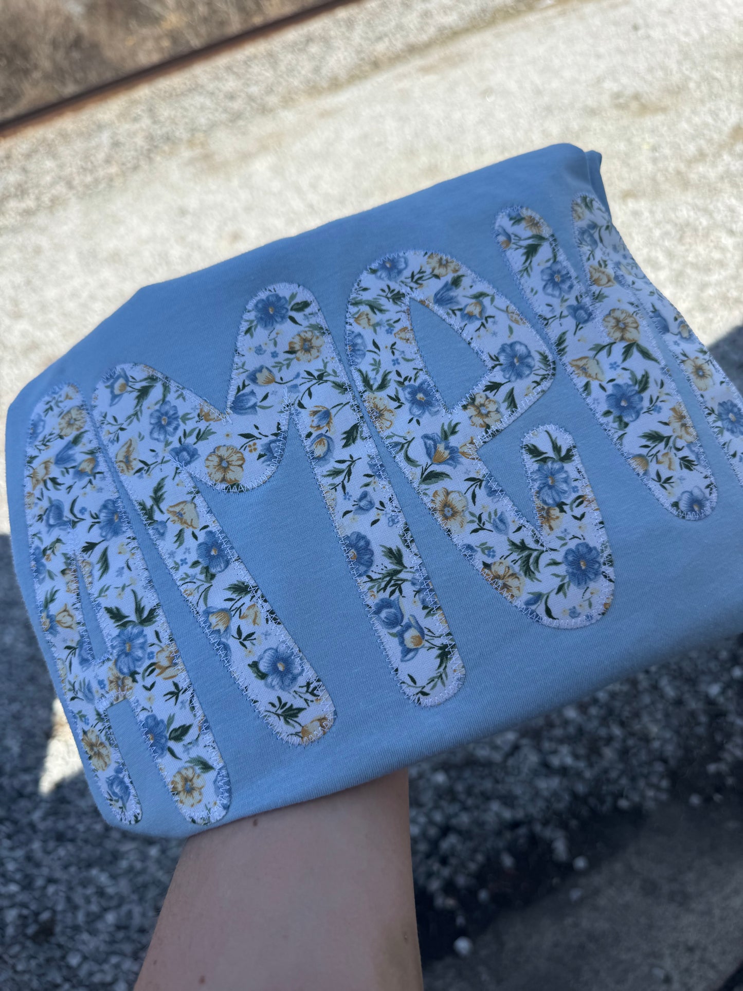 Light Blue Amen Floral Short Sleeve