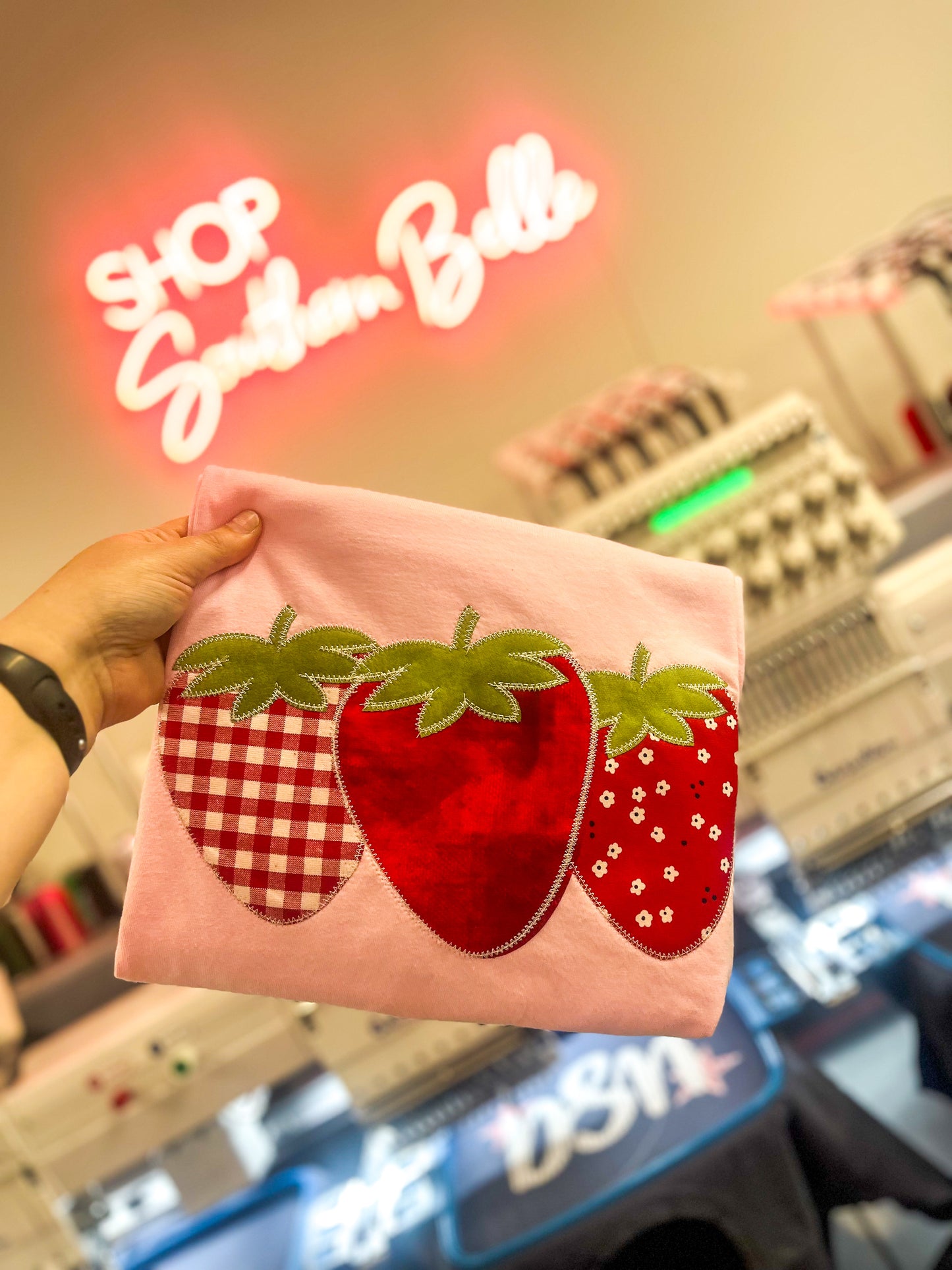 Pink Strawberries Short Sleeve