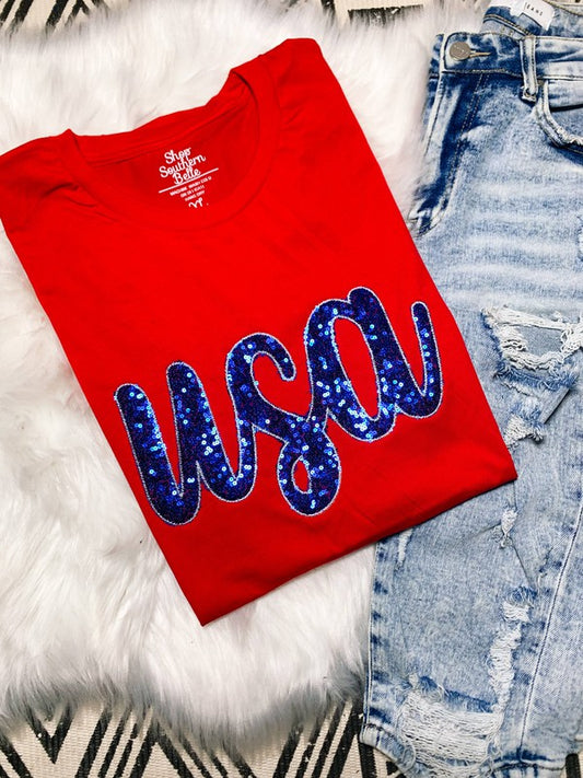 Red USA Short Sleeve