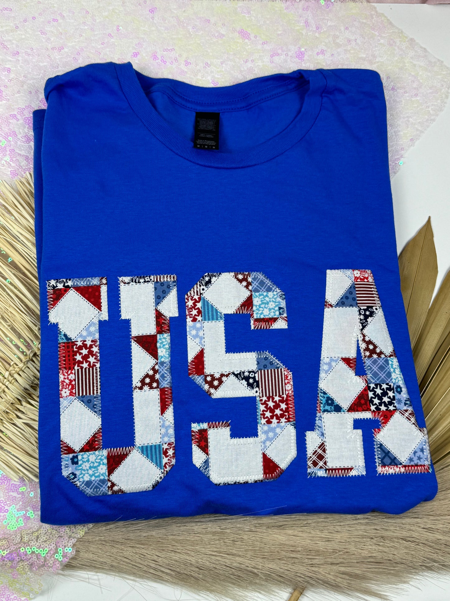 USA Patchwork Varsity Short Sleeve