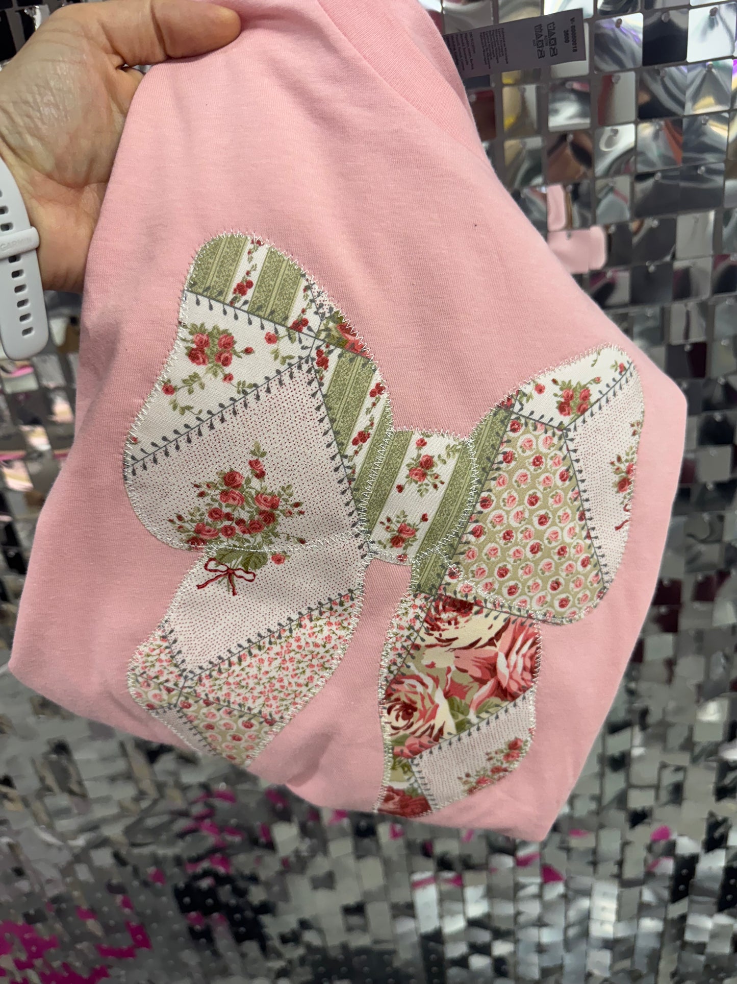 Patchwork Bow Coquette Short Sleeve