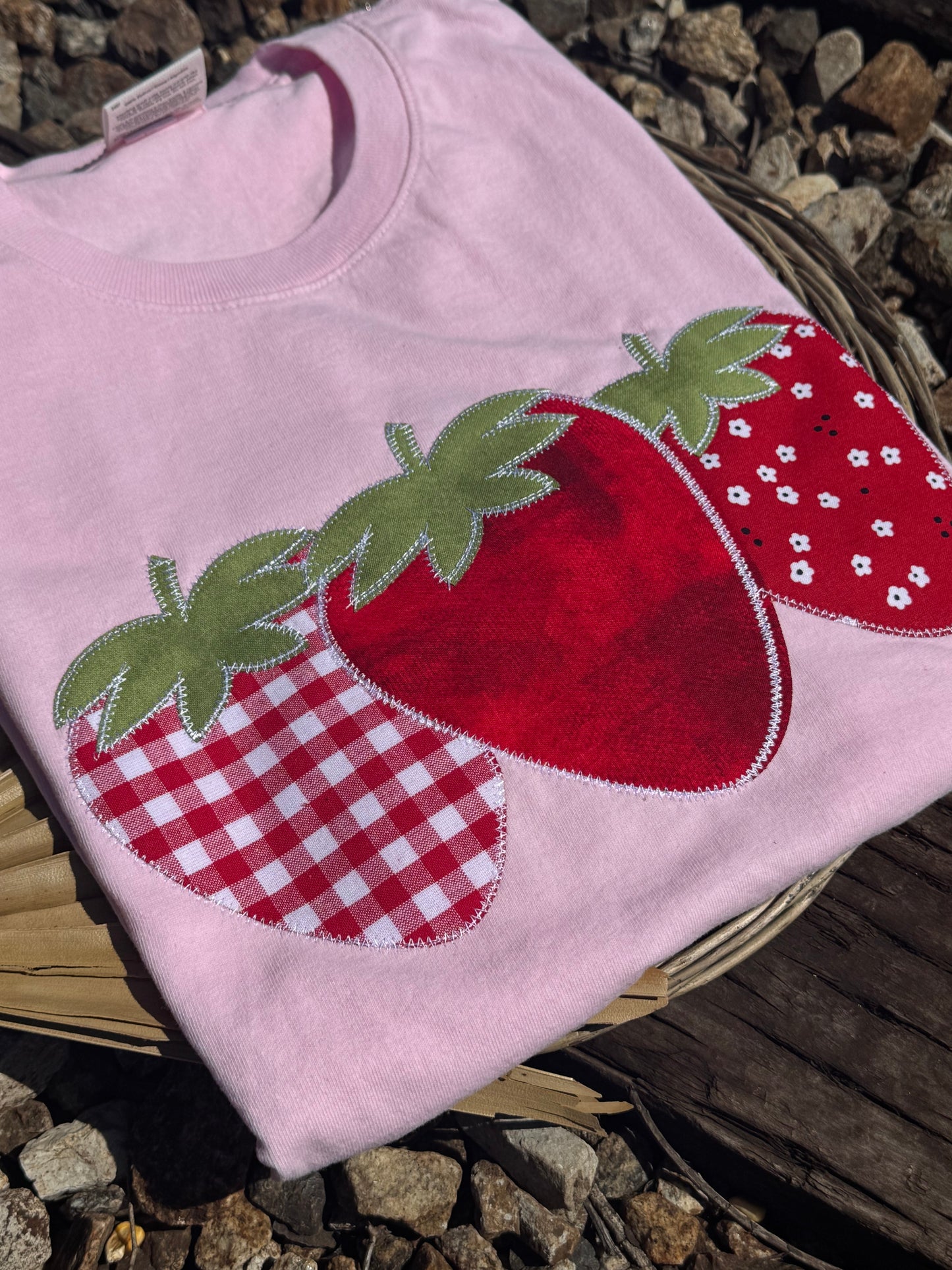 Pink Strawberries Short Sleeve