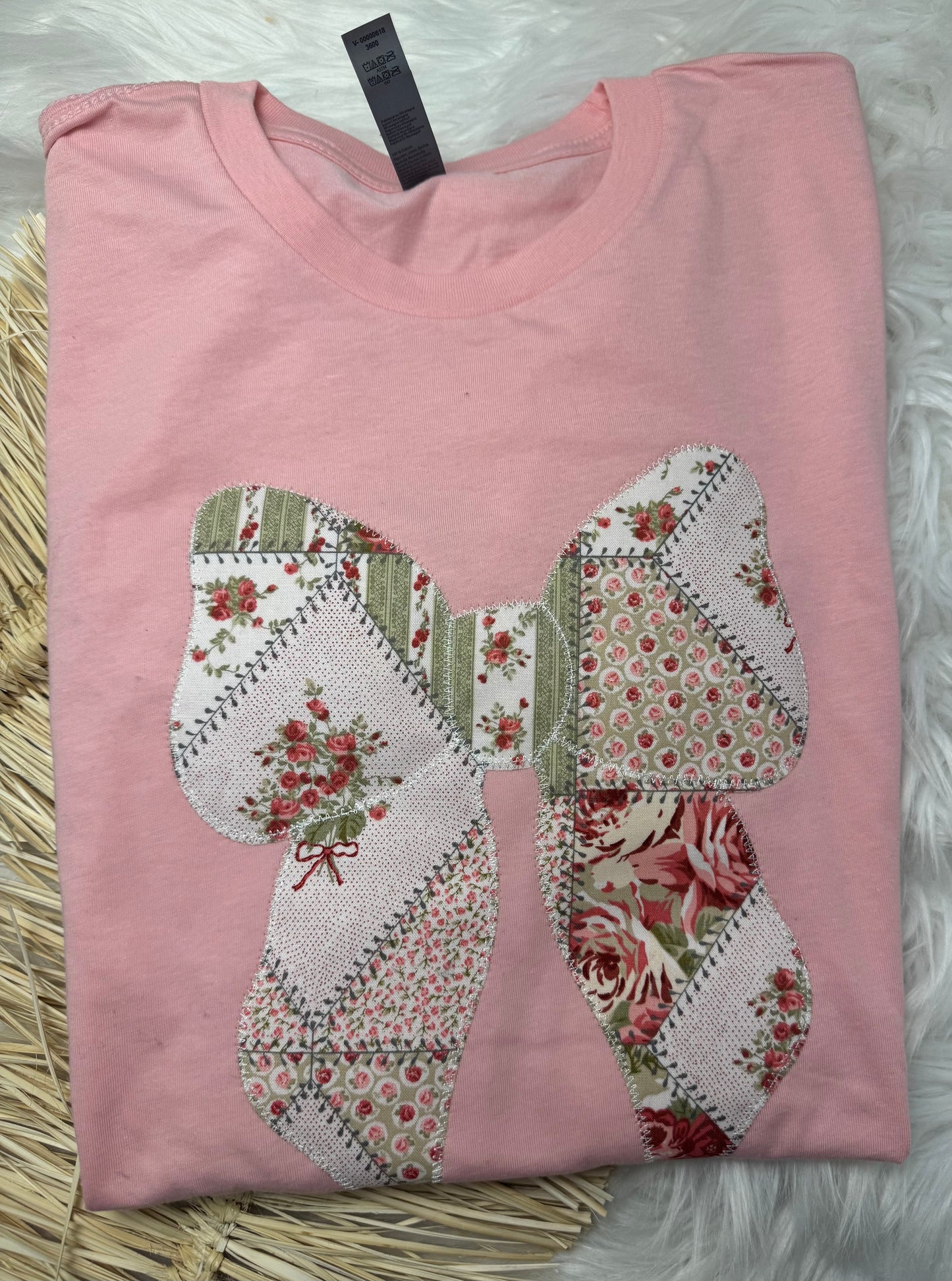 Patchwork Bow Coquette Short Sleeve