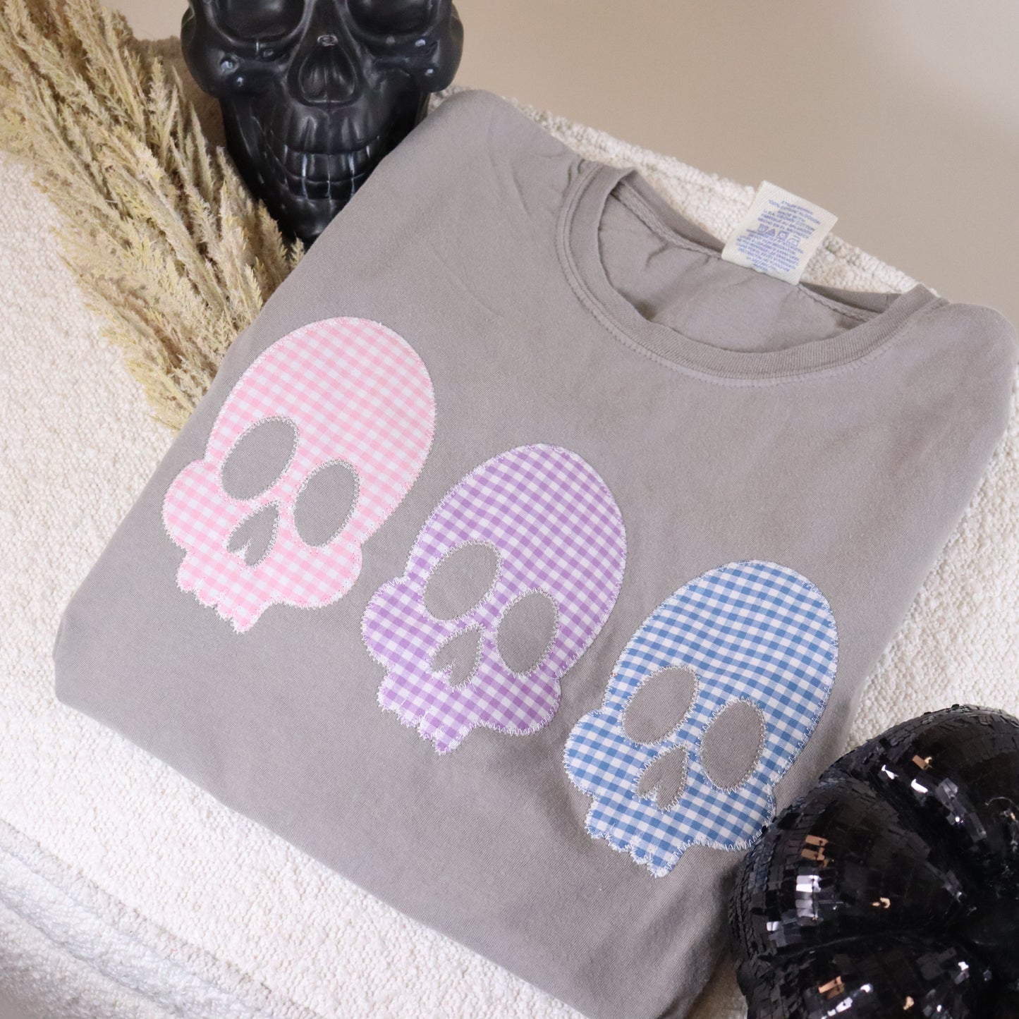 Gingham Skull Trio Short Sleeve