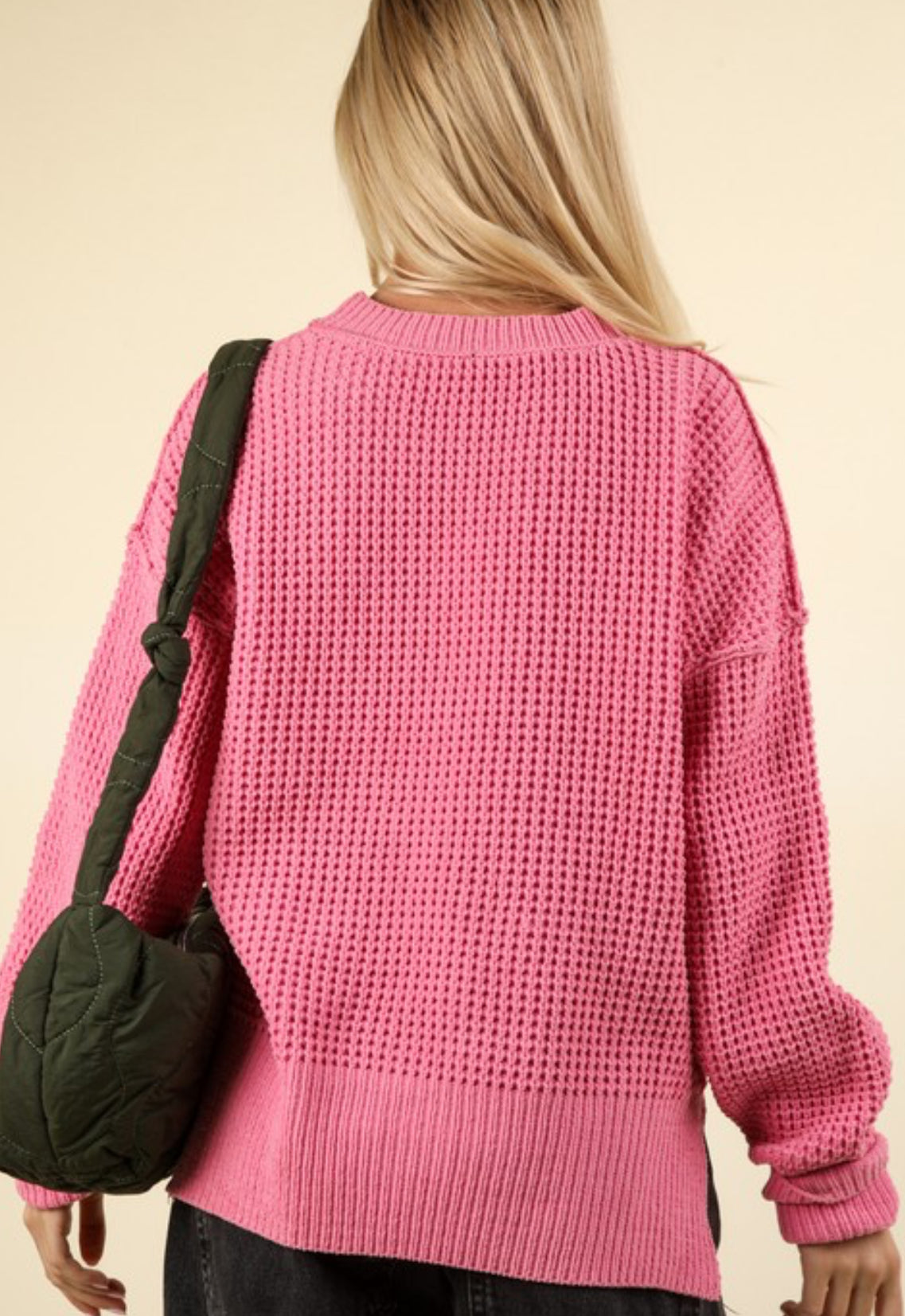 Pink Oversized Knit Sweater
