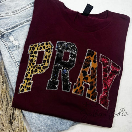 LIMITED DROP Modge Podge Maroon Pray Short Sleeve