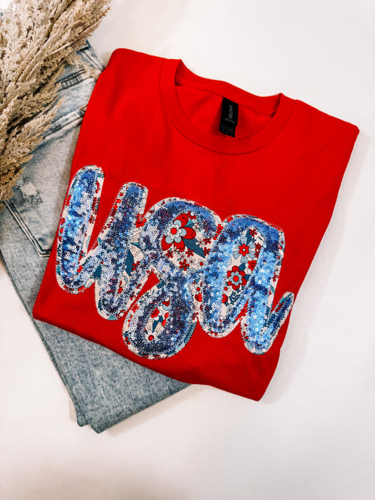 SALE Red USA Short Sleeve