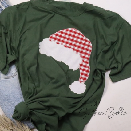 Plaid Santa Hat Short Sleeve