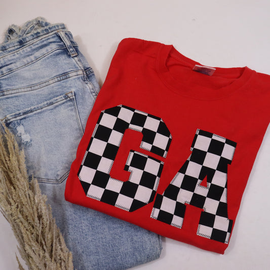 CUSTOM State Check Pigment Dyed Short Sleeve