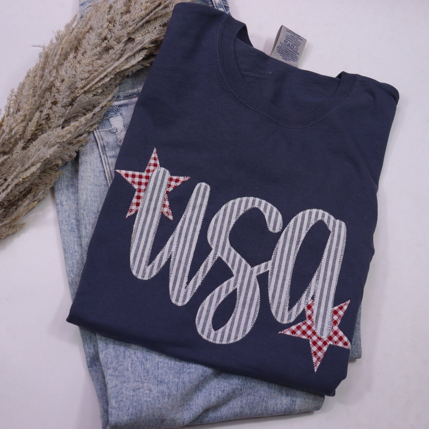Denim Stripe USA Short Sleeve