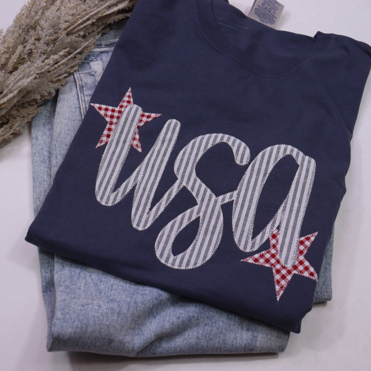 Denim Stripe USA Short Sleeve