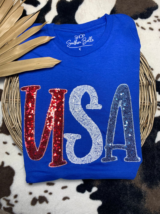 USA Red, White, Light Blue Short Sleeve