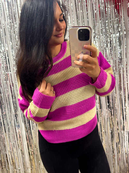 Soft Striped Knit Sweater