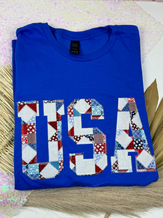 USA Patchwork Varsity Short Sleeve