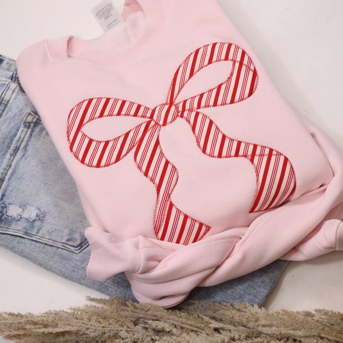 Pink Christmas Bow Sweatshirt