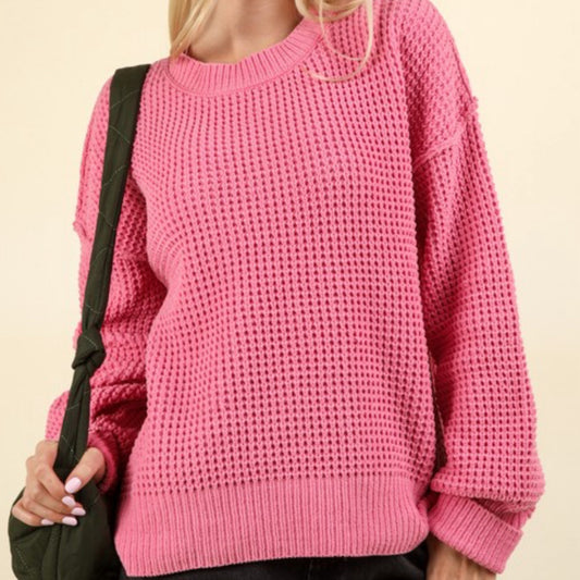 Pink Oversized Knit Sweater