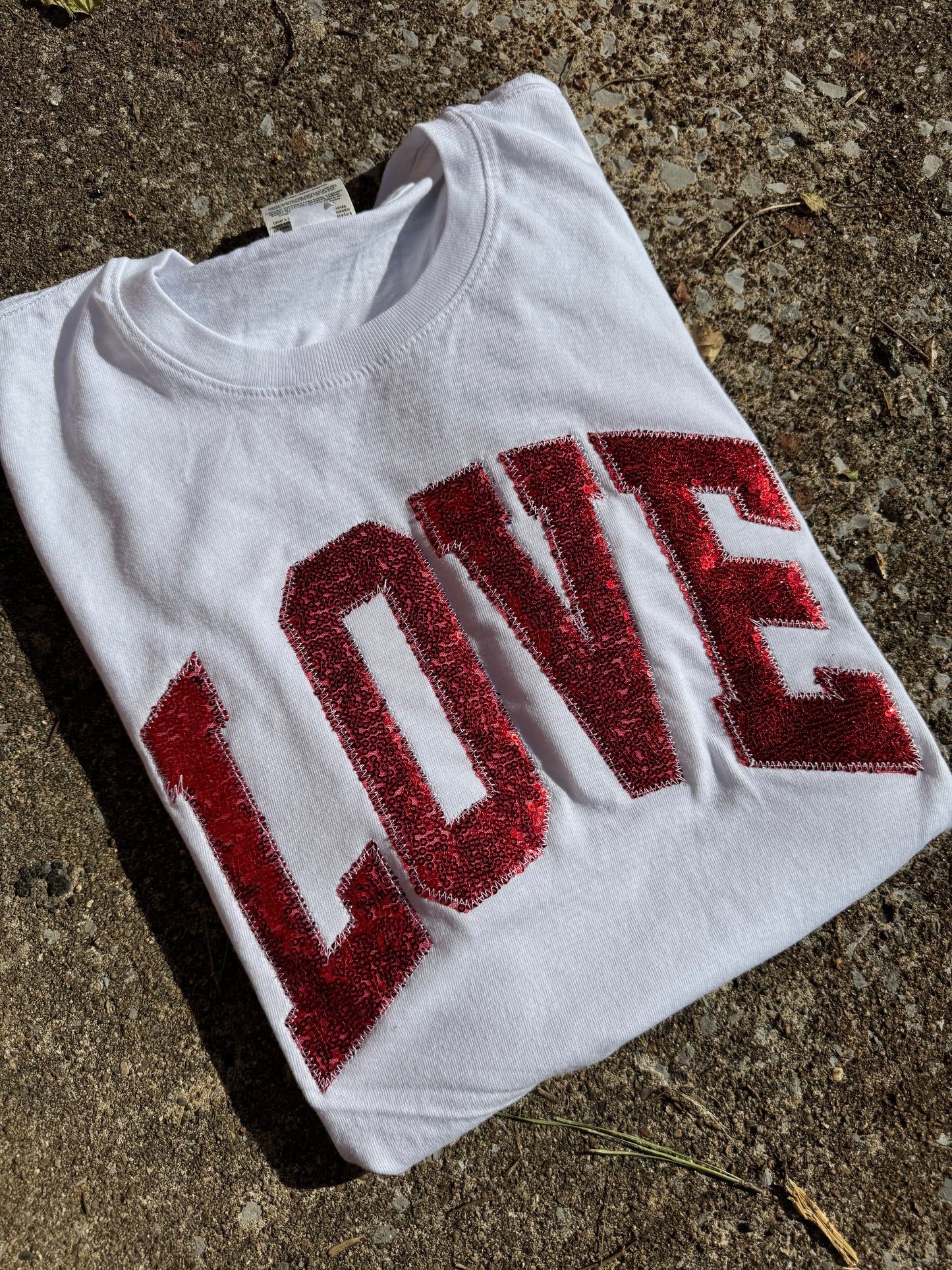 White Arched Love Short Sleeve