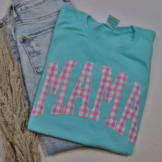 LIMITED DROP Teal Gingham Mama Short Sleeve