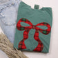 Christmas Plaid Bow Short Sleeve