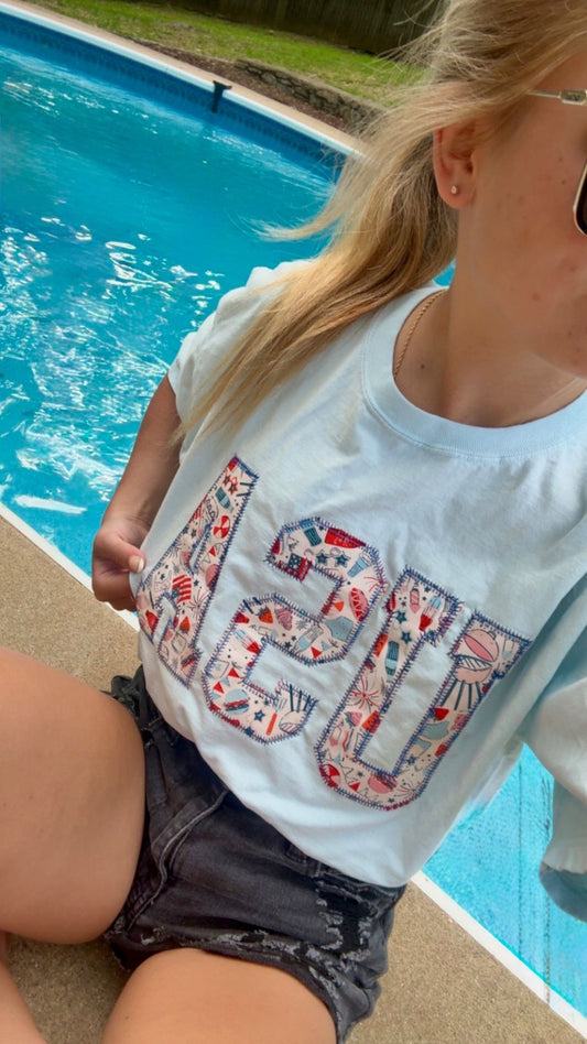 Blue Party In The USA Short Sleeve