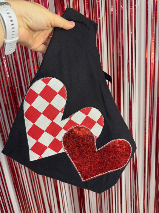 Checkerboard Double Hearts Sweatshirt