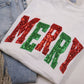 Red Green Sequins Merry Christmas Short Sleeve