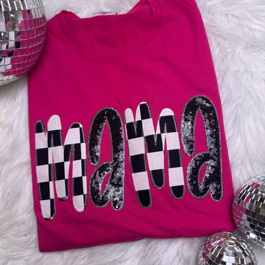 Checkerboard Mama Short Sleeve