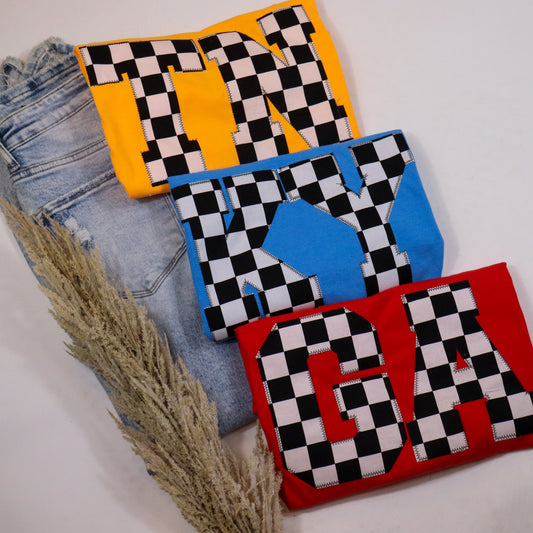 CUSTOM State Check Pigment Dyed Short Sleeve