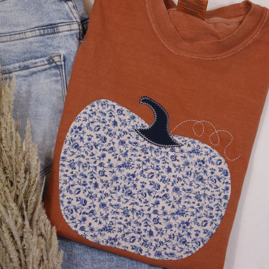 Harvest Floral Pumpkin Short Sleeve