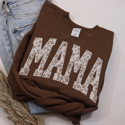Brown Floral Mama Sweatshirt