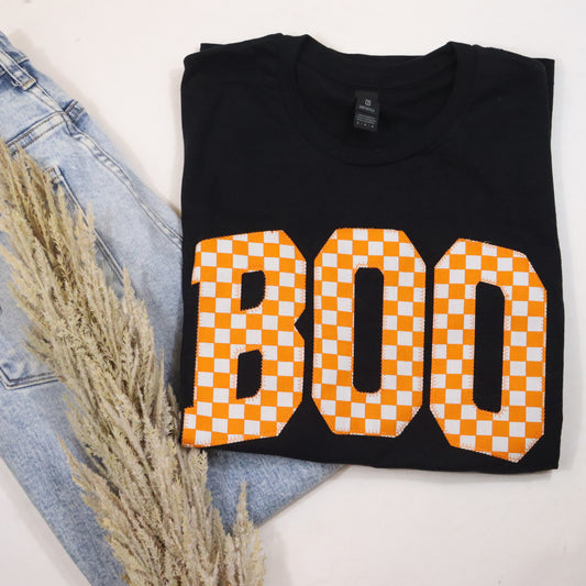 Orange Check Boo Short Sleeve