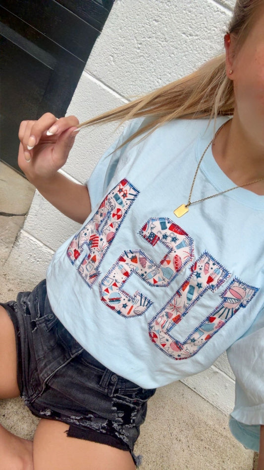 Blue Party In The USA Short Sleeve
