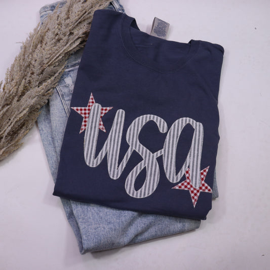 Denim Stripe USA Short Sleeve