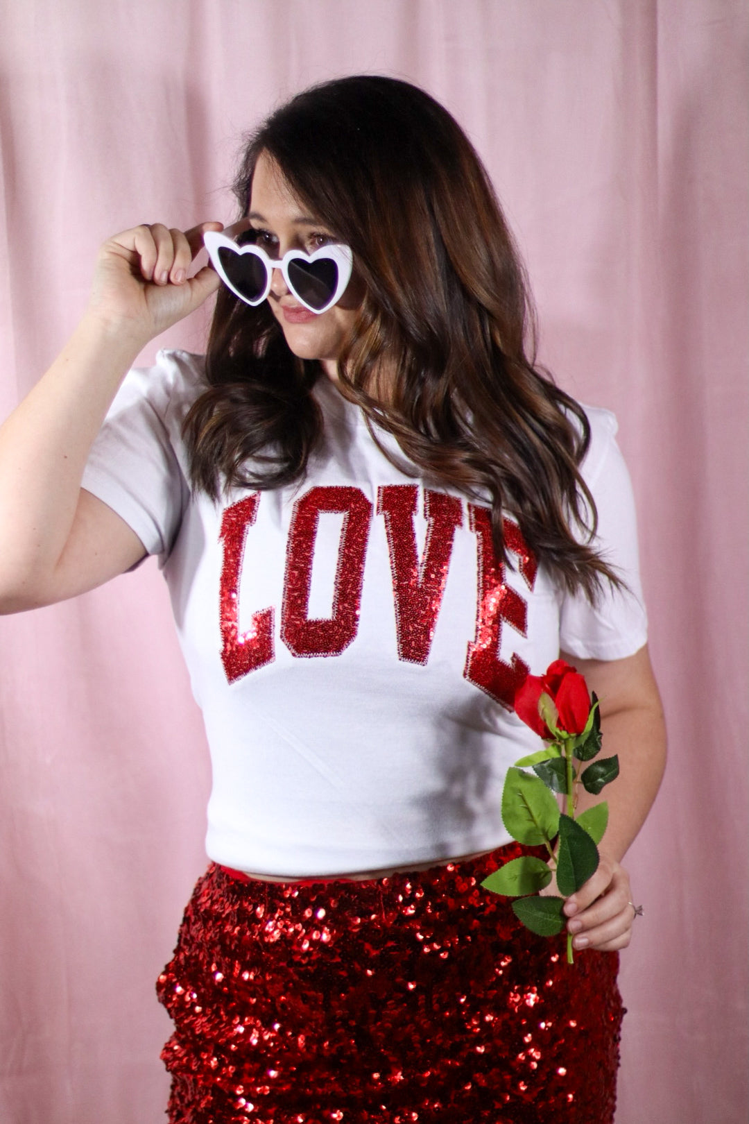 White Arched Love Short Sleeve