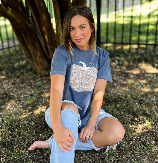 Almost Denim Pumpkin Short Sleeve