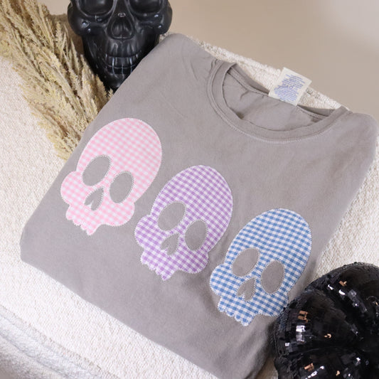 Gingham Skull Trio Short Sleeve
