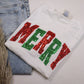 Red Green Sequins Merry Christmas Short Sleeve
