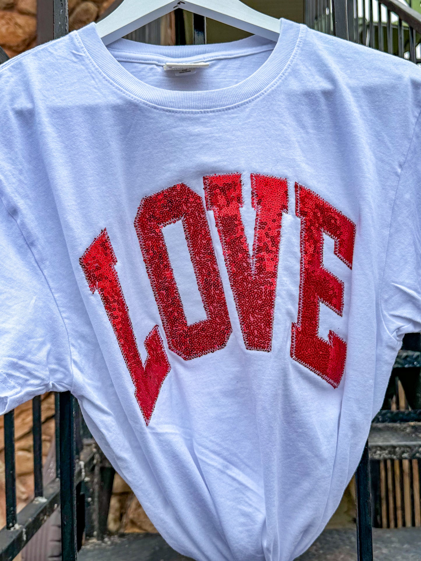 White Arched Love Short Sleeve