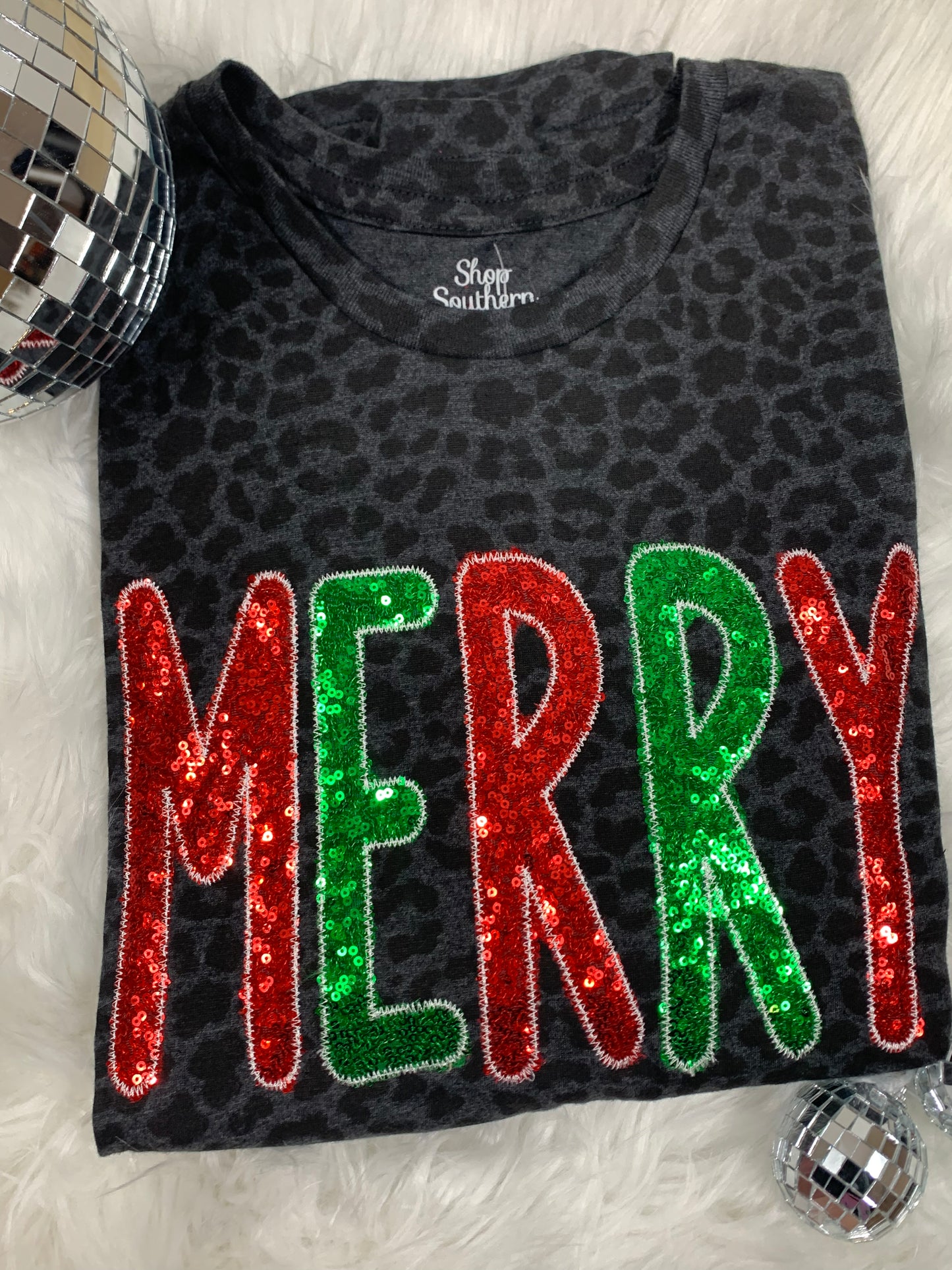 Merry in Black Leopard Short Sleeve