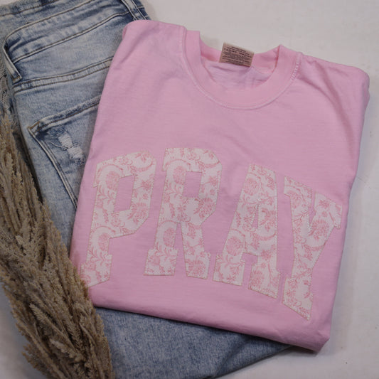 Light Pink Floral Pray Short Sleeve