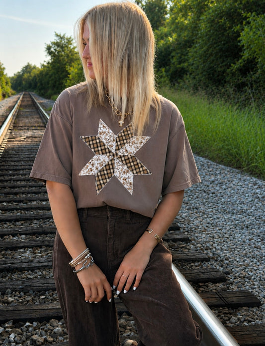 Cottage Core Quilt Patchwork Short Sleeve