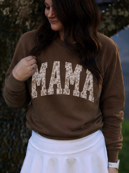 Brown Floral Mama Sweatshirt
