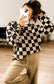 Checkerboard Corded Crew Sweater