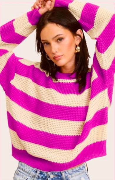 Soft Striped Knit Sweater