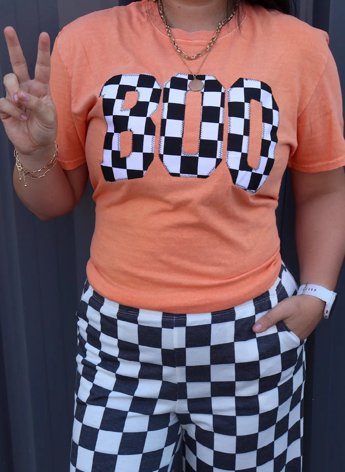 Checkerboard Boo Short Sleeve