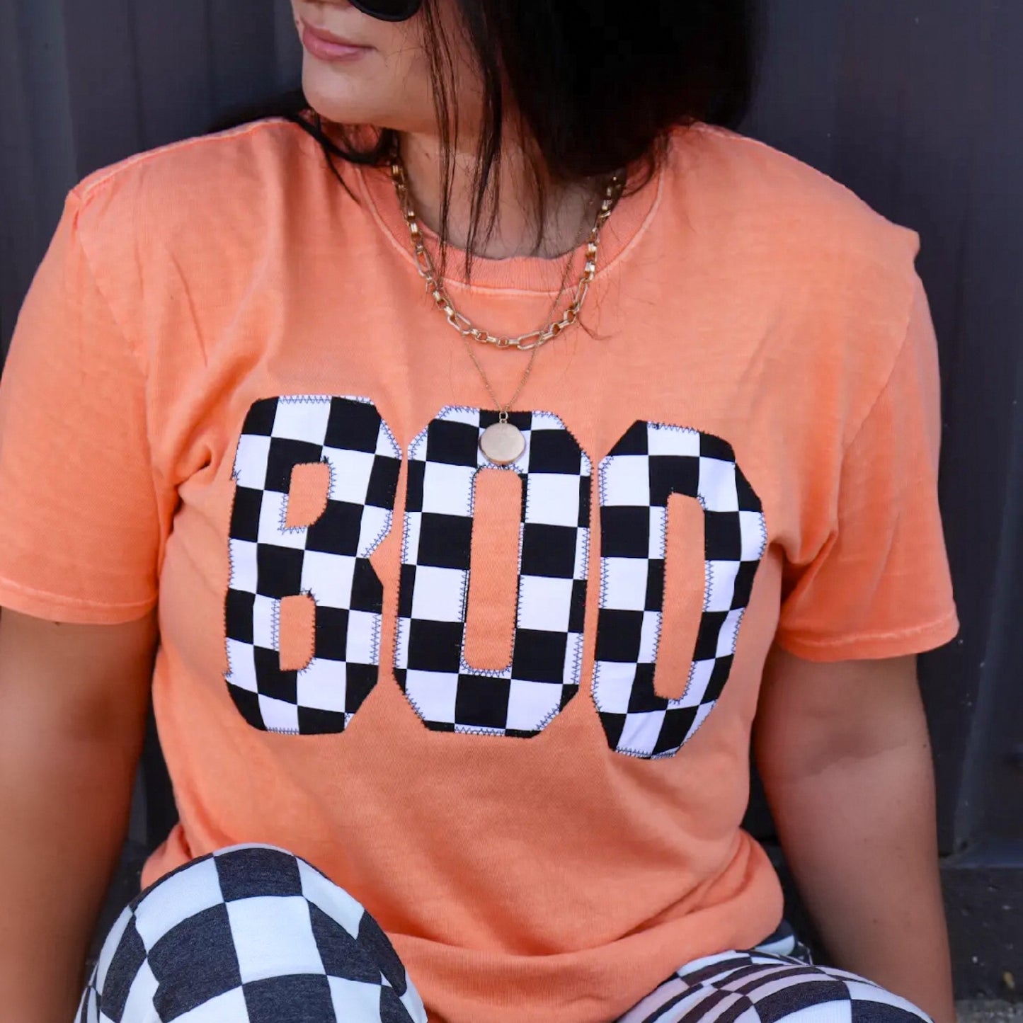 Checkerboard Boo Short Sleeve