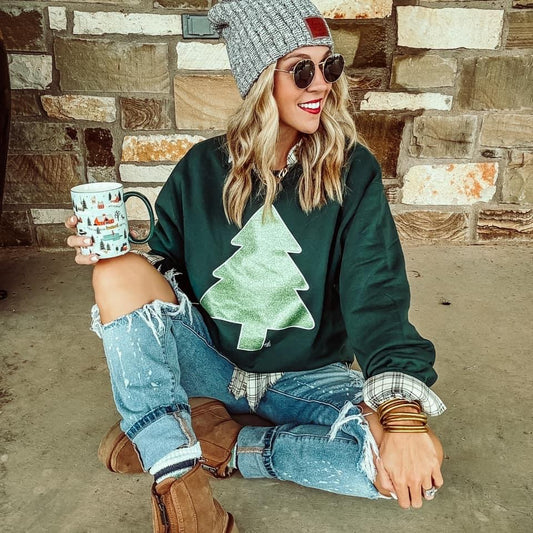 Green Tonal Tree Sweatshirt