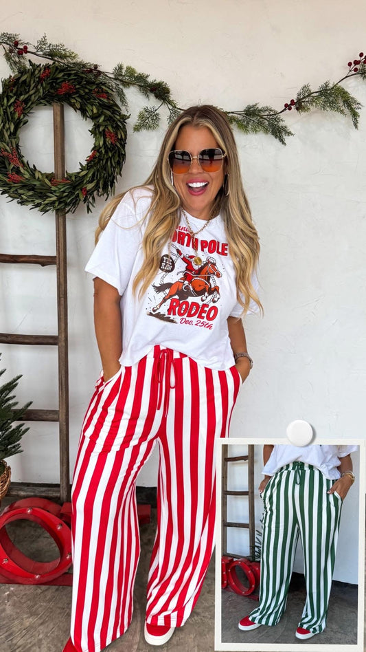 RED Vertical Stripe Pants