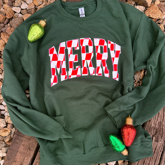 Forest Merry Checkerboard Sweatshirt