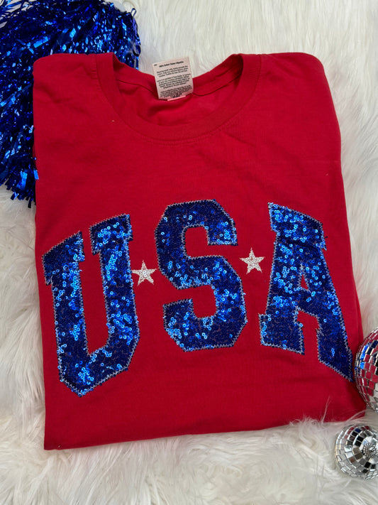 Red USA Short Sleeve